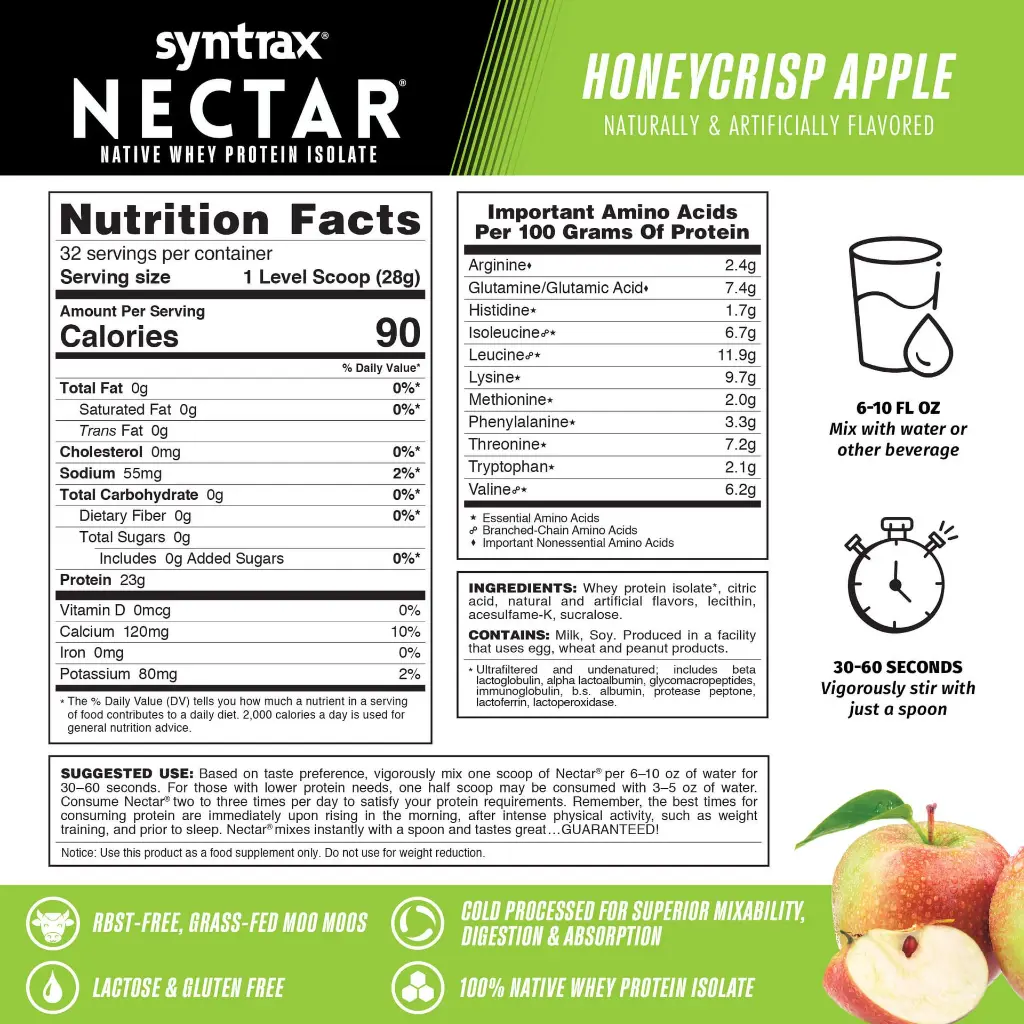 Nutrition Facts Nectar Honeycrisp Apple.webp